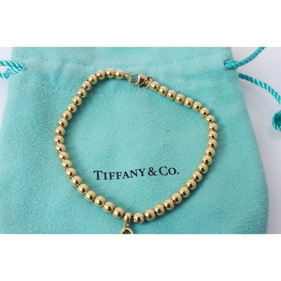 🔥 Tiffany Return to Tiffany 18k Gold Beaded Bracelet Women's Jewelry 🔥 - Picture 8 of 9